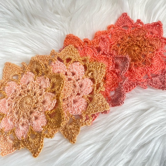 Handmade Crochet Floral Coasters - Picture 3 of 3